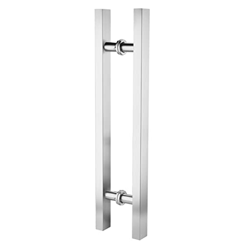 PZOFERLIN Dusch-Doppeltürgriff Haltegriff for Schiebetüren aus Edelstahl in H-Form, mehrfarbig, mehrere Größen, 2 Stück(Sier,80cm) von PZOFERLIN