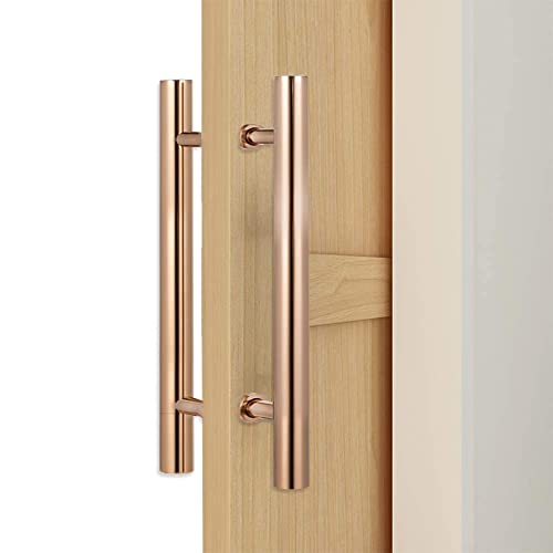 PZOFERLIN Dusch-Doppeltürgriff Schiebetürgriff aus Metall Kommerzielle Schiebetürgriffstange mit Zubehör in verschiedenen Größen(Rose Gold,80cm) von PZOFERLIN