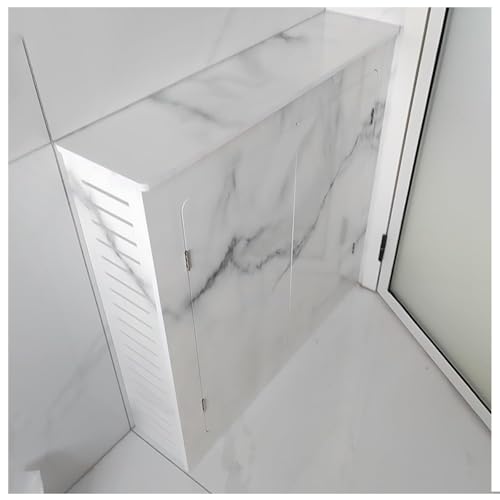 PZOFERLIN Heizkörperabdeckung Heating Radiator Cover Cabinet Double Door Storage Shelf Multiple Sizes(L80*H80*T15cm) von PZOFERLIN
