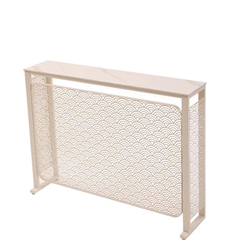 PZOFERLIN Heizkörperabdeckung aus Faserplatten Radiator Cover Cabinet with Rock Slab Countertop and Hollow Design Multicolor Multiple Sizes(White,80 * 25 * 80cm) von PZOFERLIN