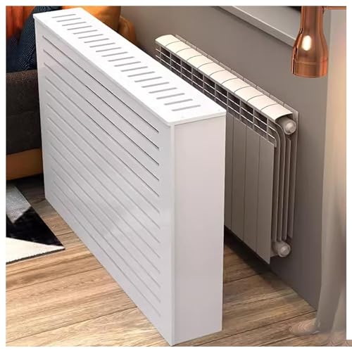 PZOFERLIN Heizkörperabdeckung aus Faserplatten Radiator Cover Heating Cabinet Storage Shelf with Ventilation Holes White Multiple Sizes(L90*H80*T25cm) von PZOFERLIN