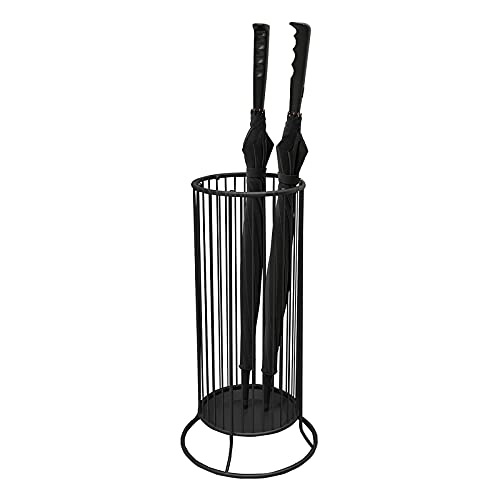 PZOFERLIN Regenschirmständer für den gewerblichen Gebrauch Schirmständer Metall Schmiedeeisen 6 Haken Aushöhlung Hält 8-10 Regenschirme Schwarz(Black1) von PZOFERLIN