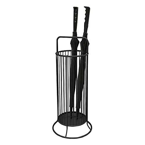 PZOFERLIN Regenschirmständer für den gewerblichen Gebrauch Schirmständer Metall Schmiedeeisen 6 Haken Aushöhlung Hält 8-10 Regenschirme Schwarz(Black2) von PZOFERLIN