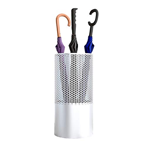 PZOFERLIN Regenschirmständer für den gewerblichen Gebrauch Schirmständer aus Metall mit Tropfschale und Haken, Mehrfarbig, mehrere Größen(Silver,23 X 50Cm) von PZOFERLIN