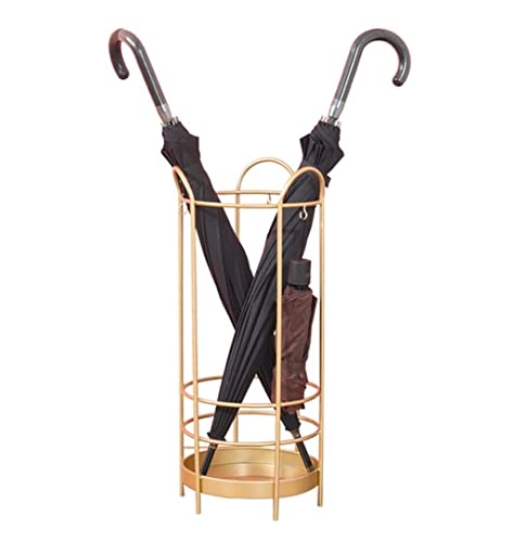 PZOFERLIN Schirmständer Metall Mesh Regenschirm Bin Stand for Eingangsbereich Canes Spazierstöcke Multicolor(A Gold) von PZOFERLIN