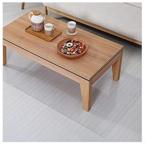 PZOFERLIN Transparenter Kunststoffteppich PVC-Bodenschutzmatte, 1,5 mm, klares Rechteck, mehrere Größen(90x100cm(35.4x39.3in)) von PZOFERLIN