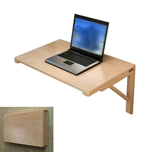 PZOFERLIN Wandmontierter Klapptisch mit Blättern An der Wand befestigter Drop-Leaf-Klapptisch und Schreibtisch aus massiver Kiefer mit Schrauben(60x45cm/24x18in) von PZOFERLIN