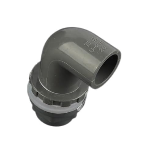 Rohrbogen-Adapter PVC 90 Grad Winkelstück Mehrere Größen Multicolor for Fisch Tank Wasser Rohr(Grey,Inner Dia 32mm) von PZOFERLIN