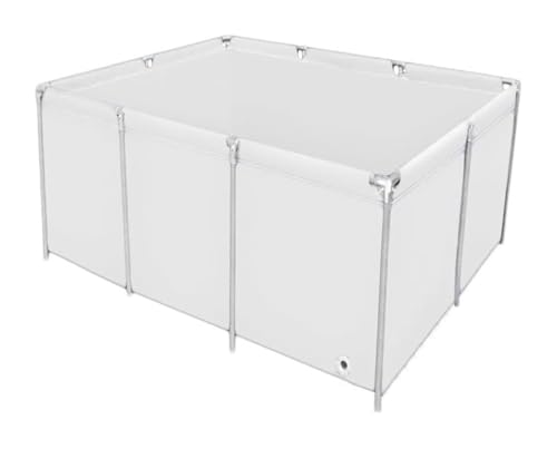 Segeltuch-Wasserspeicher Leinwand Fischteich Wasser Lagerung Plane Mit DrainValve Multicolor Mehrere Größen(White,19.7x6.6ft(6x2m)) von PZOFERLIN