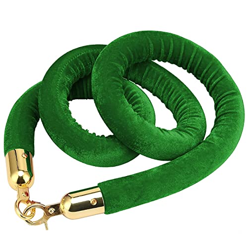 Seilbarrieren Absperrseil aus Samt mit goldenem Haken, Edelstahl, mehrfarbig, 0,6–3m(Green,2.5M) von PZOFERLIN