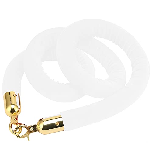 Seilbarrieren Absperrseil aus Samt mit goldenem Haken, Edelstahl, mehrfarbig, 0,6–3m(White,0.6M) von PZOFERLIN