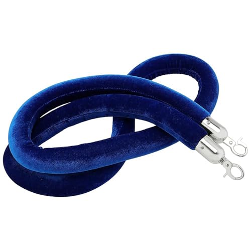 Seilbarrieren Absperrseil zur Kontrolle von Menschenmengen mit silbernen Haken, mehrfarbig, mehrere Größen(Blue,3.3Ft/100Cm) von PZOFERLIN