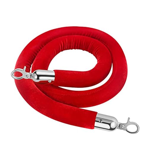 Seilbarrieren Absperrseil zur Kontrolle von Menschenmengen mit silbernen Haken, mehrfarbig, mehrere Größen(Red,3.3Ft/100Cm) von PZOFERLIN