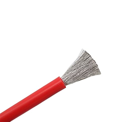 Silikonkautschuk Kabel Verzinnter Kupfer-Silikondraht, 2–24 AWG, Heizkabel –60 °C bis 200 °C for Batterie-Wechselrichter, Rot(8 AWG 8) von PZOFERLIN