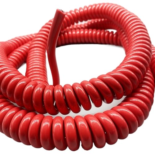 Spiralförmiges Kabel mit Teleskopvorrichtung 2-adriges 1,5 mm² Teleskop-Federspiraldraht-Maschinen-Autosensorkabel, dehnbar, 1–18 Meter(Stretch 10 meter) von PZOFERLIN