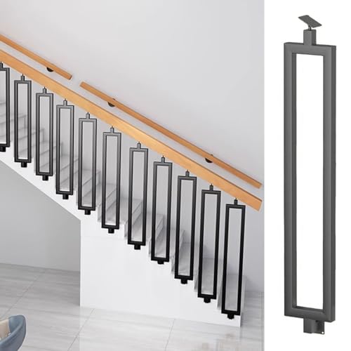 T-förmige Schrauben mit quadratischem Kopf Seitlich montierte Geländerspindeln, schmiedeeiserne Baluster, mehrfarbig, mehrere Größen, for Treppen und Balkone(Black,105cm/41.3in) von PZOFERLIN