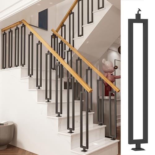 T-förmige Schrauben mit quadratischem Kopf Verstellbare Geländerspindelpfosten for Deck-Loft-Handlauf-Geländer, mehrfarbig, 60-110 cm(Black,110cm/43.3in) von PZOFERLIN