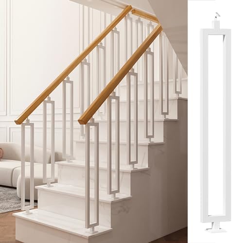 T-förmige Schrauben mit quadratischem Kopf Verstellbare Geländerspindelpfosten for Deck-Loft-Handlauf-Geländer, mehrfarbig, 60-110 cm(White,90cm/35.4in) von PZOFERLIN