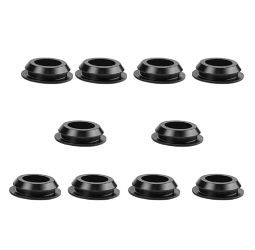 T-förmiger Dichtungsstopfen Gummi-Lochstopfen for Einrasten, 10er-Pack for 4-50 mm Löcher, Schwarz und Weiß(Black,20mm) von PZOFERLIN