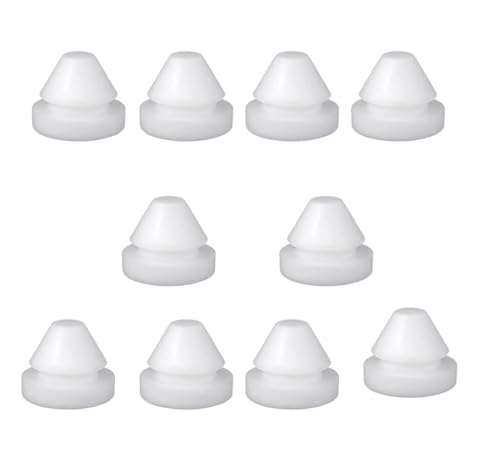 T-förmiger Dichtungsstopfen Gummi-Lochstopfen for Einrasten, 10er-Pack for 4-50 mm Löcher, Schwarz und Weiß(White,8mm) von PZOFERLIN