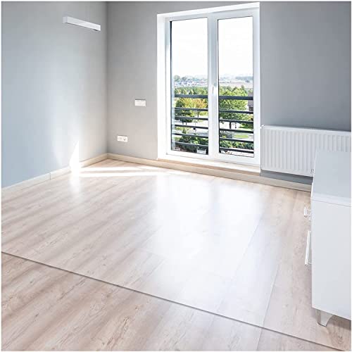 Transparenter Kunststoffteppich PVC-Vinyl, transparent, rutschfest, for Teppiche und Hartholzböden, mehrere Größen, 1 Stück(80cm x500cm(2.6ftx 16ft)) von PZOFERLIN