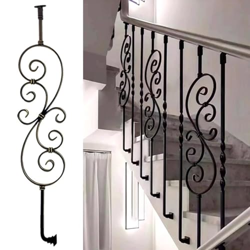 Treppe Geländerpfosten Eisen Seite Montieren Baluster Post Einstellbare Halterung Treppe Handlauf Multicolor Multi Größen(# 4,2 Pack) von PZOFERLIN
