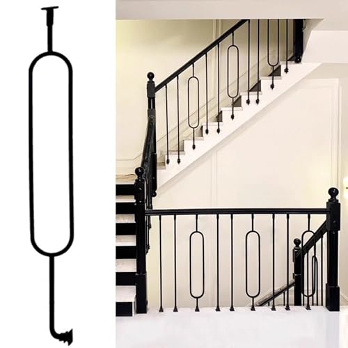 Treppe Geländerpfosten Eisen Seite Montieren Baluster Post Einstellbare Halterung Treppe Handlauf Multicolor Multi Größen(# 5,5 Pack) von PZOFERLIN