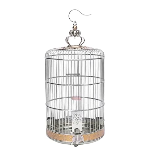 Vogelkäfig Edelstahl Vogelkäfig Externe Wasser Tank Slide Out Tablett 3 Tassen for Kleine Medium Vögel von PZOFERLIN