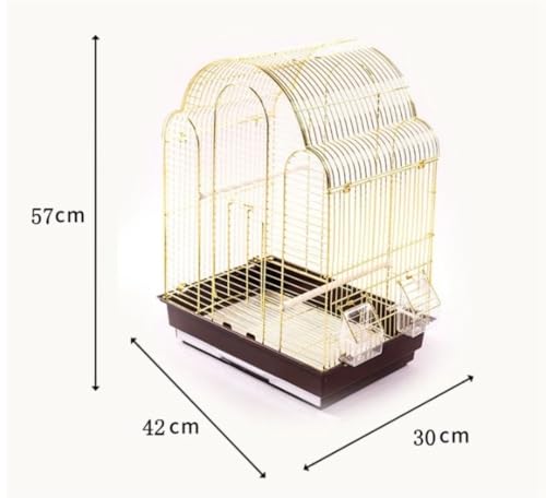 Vogelkäfig Metall Vogelkäfig Reise mit Pull-Out Tablett for Nymphensittiche Conures Wellensittiche(Gold) von PZOFERLIN