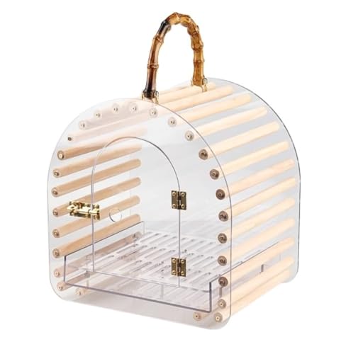 Vogelkäfig Vogelkäfig Reise Acryl Holz mit Sitzstange Slide Out Tablett for kleine Vögel Vogelkäfig Vogelkäfig Reise Acryl Holz mit Sitzstange Slide Out Tablett for kleine Vögel von PZOFERLIN