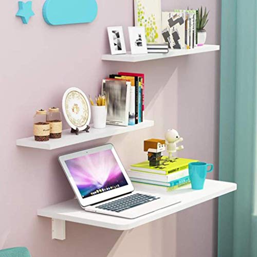 Wandmontierter Klapptisch mit Blättern An der Wand befestigter Klapptisch aus Holz, Mehrfarbig, mehrere Größen(White,120 * 30cm/47 * 12in) von PZOFERLIN