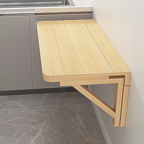 Wandmontierter Klapptisch mit Blättern Klappbarer, an der Wand montierter Klapptisch, platzsparender, schwebender Schreibtisch, gelb, mehrere Größen(80x50cm(31.4x19.6in)) von PZOFERLIN