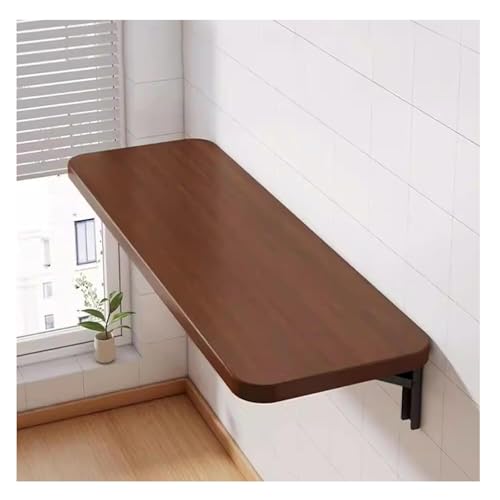 Wandmontierter Klapptisch mit Blättern Wandklapptisch, multifunktionaler schwebender Klapptisch, Weiß/Braun, mehrere Größen(Brown,L100*W40cm) von PZOFERLIN