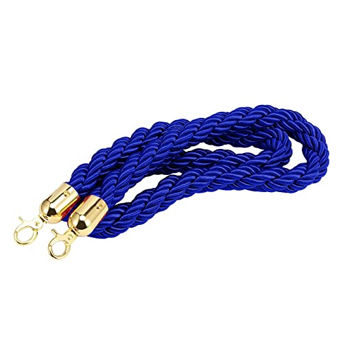 Warteschlangen-Seilbarrieren Absperrseil for Menschenmengen, mehrfarbig, 0,6–3m, Nylonhanf mit Edelstahlhaken(Blue,Length 2.5M/8.2Ft/98.4In) von PZOFERLIN