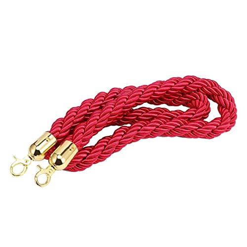 Warteschlangen-Seilbarrieren Absperrseil for Menschenmengen, mehrfarbig, 0,6–3m, Nylonhanf mit Edelstahlhaken(Red,Length 2.2M/7.2Ft/86.6In) von PZOFERLIN