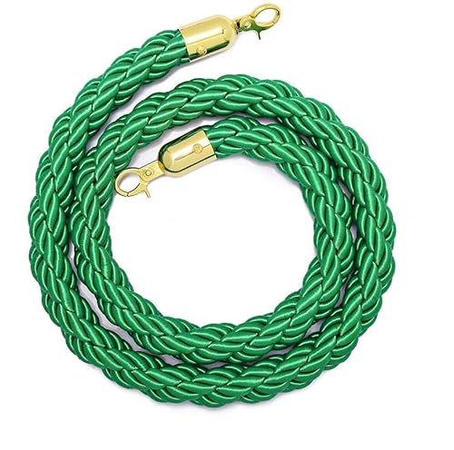 Warteschlangen-Seilbarrieren Absperrseil mit Karabiner, Warteschlangenteiler, Massenkontrolle, 1–5 m, mehrfarbig(Green,2.5m) von PZOFERLIN