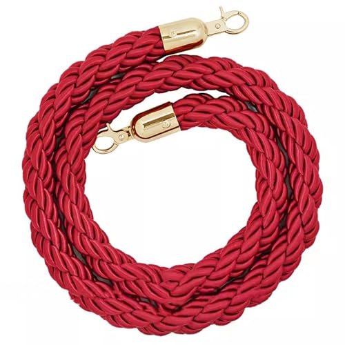 Warteschlangen-Seilbarrieren Absperrseile in verschiedenen Größen, mit Metallhaken(Red B,2.2M) von PZOFERLIN
