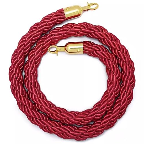 Warteschlangen-Seilbarrieren Absperrseile in verschiedenen Größen, mit Metallhaken(Red C,1.2M) von PZOFERLIN