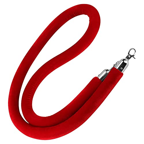 Warteschlangen-Seilbarrieren Gedrehtes Absperrseil zur Kontrolle von Menschenmengen, mehrfarbig, Länge 2–10 Fuß(Red,1.5M) von PZOFERLIN