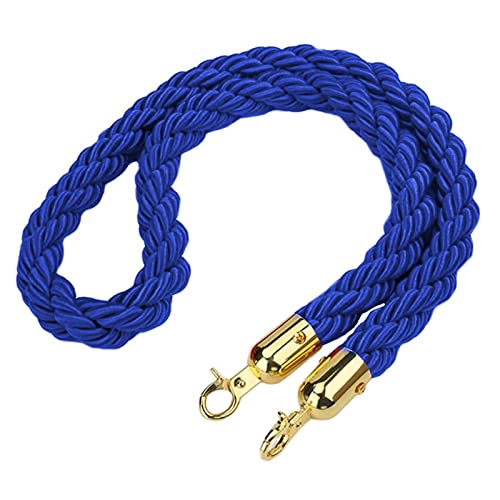 Warteschlangen-Seilbarrieren Hanfseil zur Kontrolle der Menschenmenge mit goldenen Haken, mehrfarbig, mehrere Größen(Blue,2.7M) von PZOFERLIN