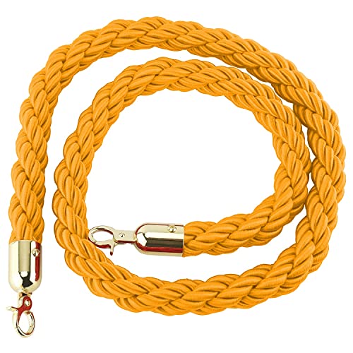 Warteschlangen-Seilbarrieren Hochleistungs-Absperrseil aus gedrehtem Nylonseil zur Kontrolle von Menschenmengen, geeignet for VIP-Warteschlangenpfosten(Yellow,Length 2.2M/7.2Ft/86.6In) von PZOFERLIN
