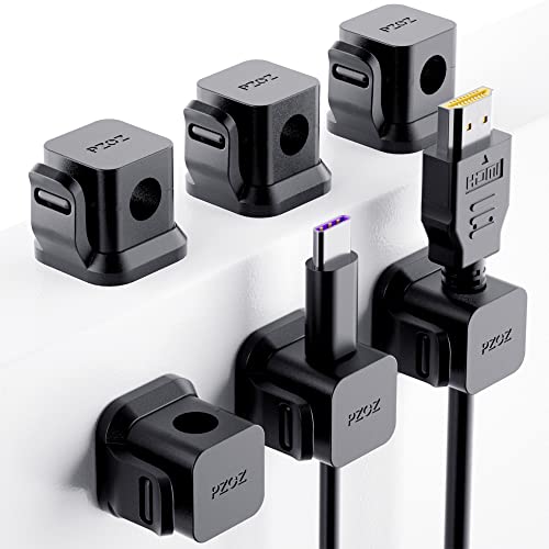 PZOZ 6 Stück Kabelhalter Kabelclips，für Netzkabel, Cable Ladekabel，Schreibtisch Kabelmanagement，Kabel Organizer，Organizer Schreibtisch und die meisten anderen Kabel (Schwarz) von PZOZ