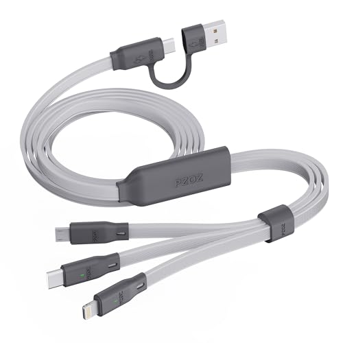 PZOZ Multi Ladekabel 3 in 1 vom Schnellladekabel Typ C [100W] Lightning Ladekabel [27W] MICRO -USB -Kabel [10W] für iPhone 16 15 14 iPad Pro MacBook Samsung (3-in-1) von PZOZ