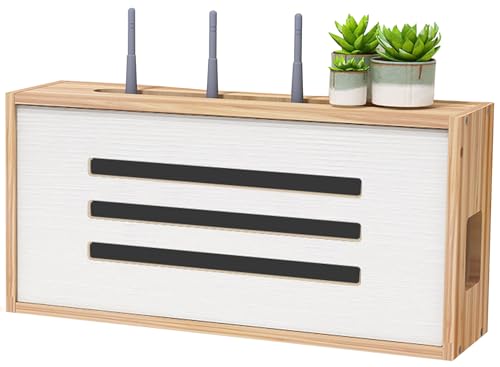 PZPIUGY Router Aufbewahrungsbox Schwebende Regale Wand WLAN Router Regal Wandmontage Kabel Organizer Box Wandbehänge TV Kabel Verstecken Box(Brown) von PZPIUGY