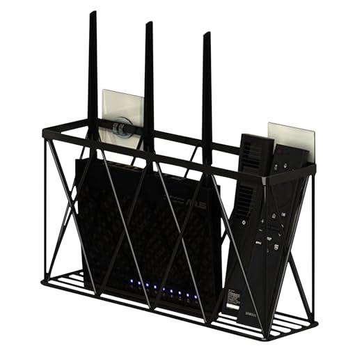 PZPIUGY WiFi Router Aufbewahrungsbox, Router Aufbewahrungsbox Wand, Regal Wand WLAN Router Box Verstecken Wandbehänge TV Kabel Verstecken Box(Black) von PZPIUGY