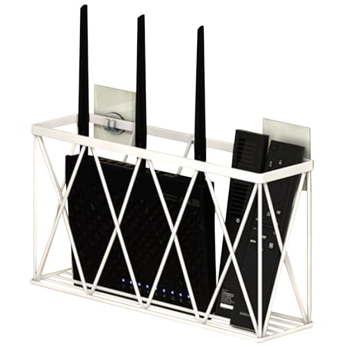 WiFi Router Aufbewahrungsbox, Router Aufbewahrungsbox Wand, Regal Wand WLAN Router Box Verstecken Wandbehänge TV Kabel Verstecken Box(White) von PZPIUGY