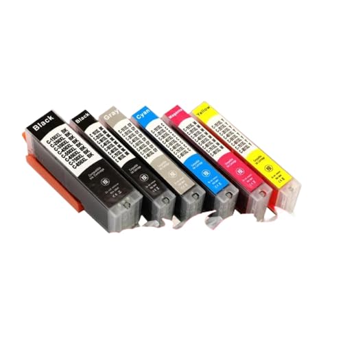 PZPSEQGM Kompatible Tintenpatrone PGI250 PGI250XL CLI251 Kompatibel mit MG5420 MG5422 MG5520 MG5522 MG6420 IP7220 MX722 MX922 IX6820 Drucker(6Color 1set) von PZPSEQGM
