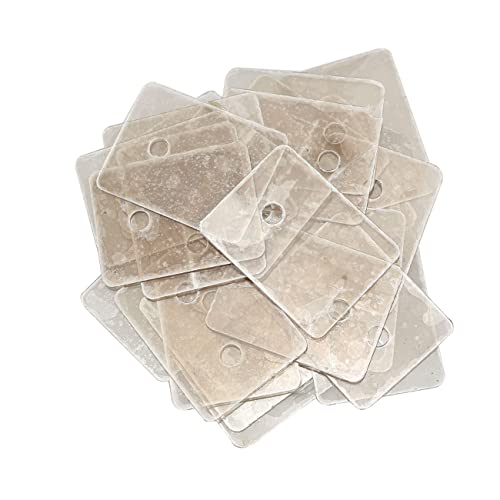 PZRT TO-3PL Natürliche transparente rechteckige Glimmer-Isolierfolie mit Loch, 22 x 29 mm, 50 Stück von PZRT