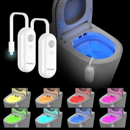 PZSUNLY Toilette Licht WC-Nachtlicht - 8 Farben Toilettenlicht mit Bewegungsmelder und IP65 Wasserdichter Funktion, 2 Stück Toilettenschüssel Nachtlicht zum Toilettenbeleuchtung PZSUNLY Toilette Licht WC-Nachtlicht - 8 Farben Toilettenlicht mit Bewegungsmelder und IP65 Wasserdichter Funktion, 2 Stück Toilettenschüssel Nachtlicht zum Toilettenbeleuchtung von PZSUNLY