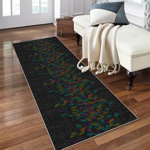 PaGuvFng Flur Teppich Läufer 60 x 180 cm Teppich Läufer Flur Waschbar Flurläufer Lang Küchenteppich rutschfest Waschbar für Eingang Flur Küche Schlafzimmer Wohnzimmer von PaGuvFng